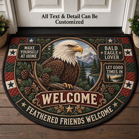 Bald Eagle Lover Personalized Half Round Mat | 5To9Vibe