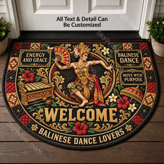 Balinese Dance Personalized Half Round Mat | 5To9Vibe