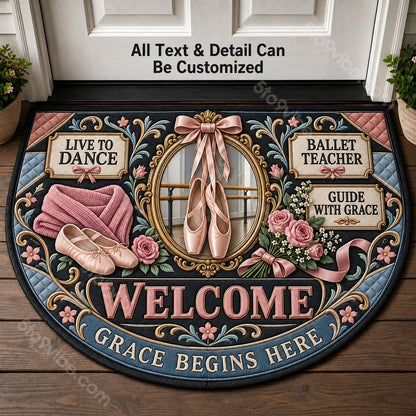 Ballet Teacher Personalized Half Round Mat | 5To9Vibe
