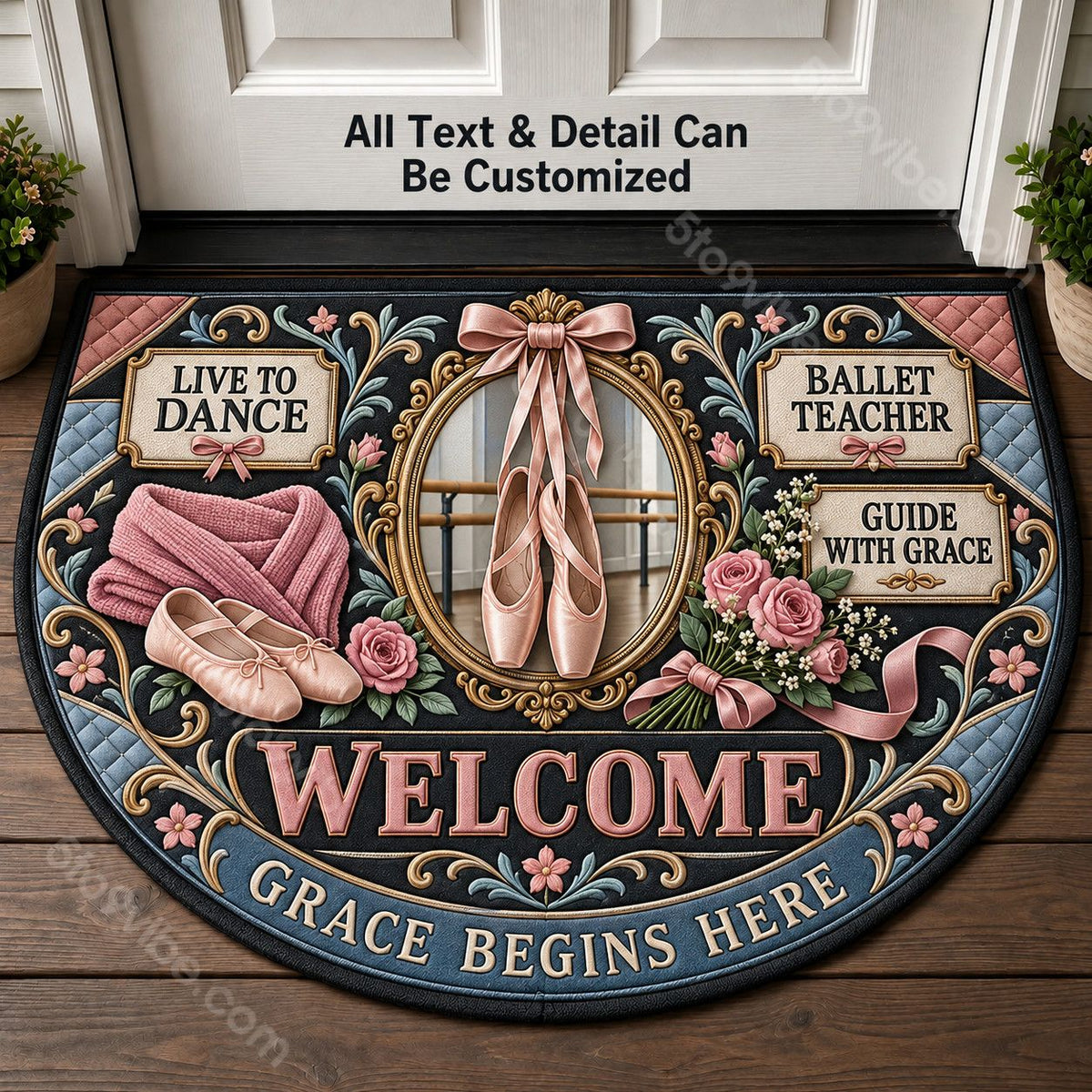 Ballet Teacher Personalized Half Round Mat | 5To9Vibe
