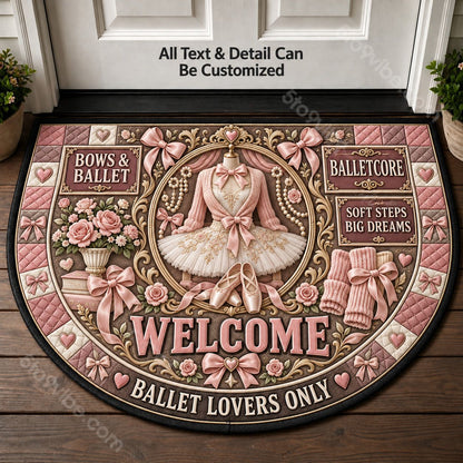 Balletcore Personalized Half Round Mat | 5To9Vibe