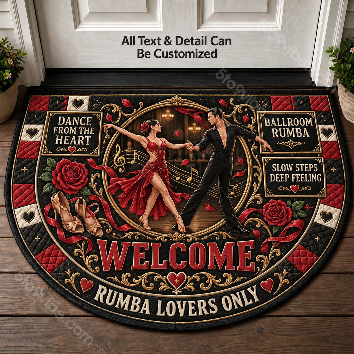 Ballroom Rumba Personalized Half Round Mat | 5To9Vibe