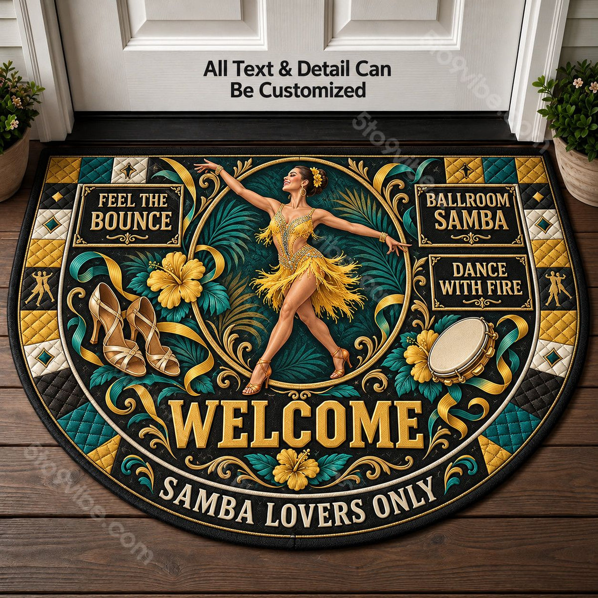 Ballroom Samba Personalized Half Round Mat | 5To9Vibe