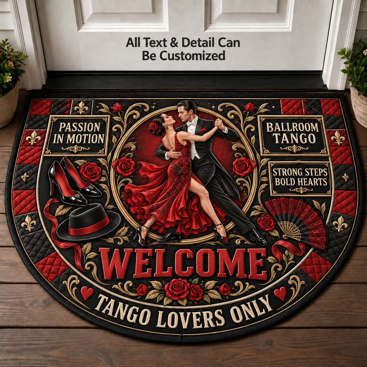 Ballroom Tango Personalized Half Round Mat | 5To9Vibe
