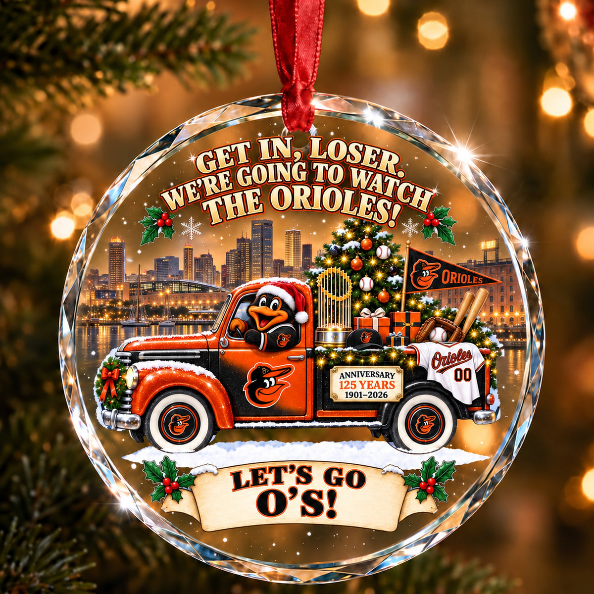 Baseball team Style 04 Glass Ornament mockup | 5To9Vibe