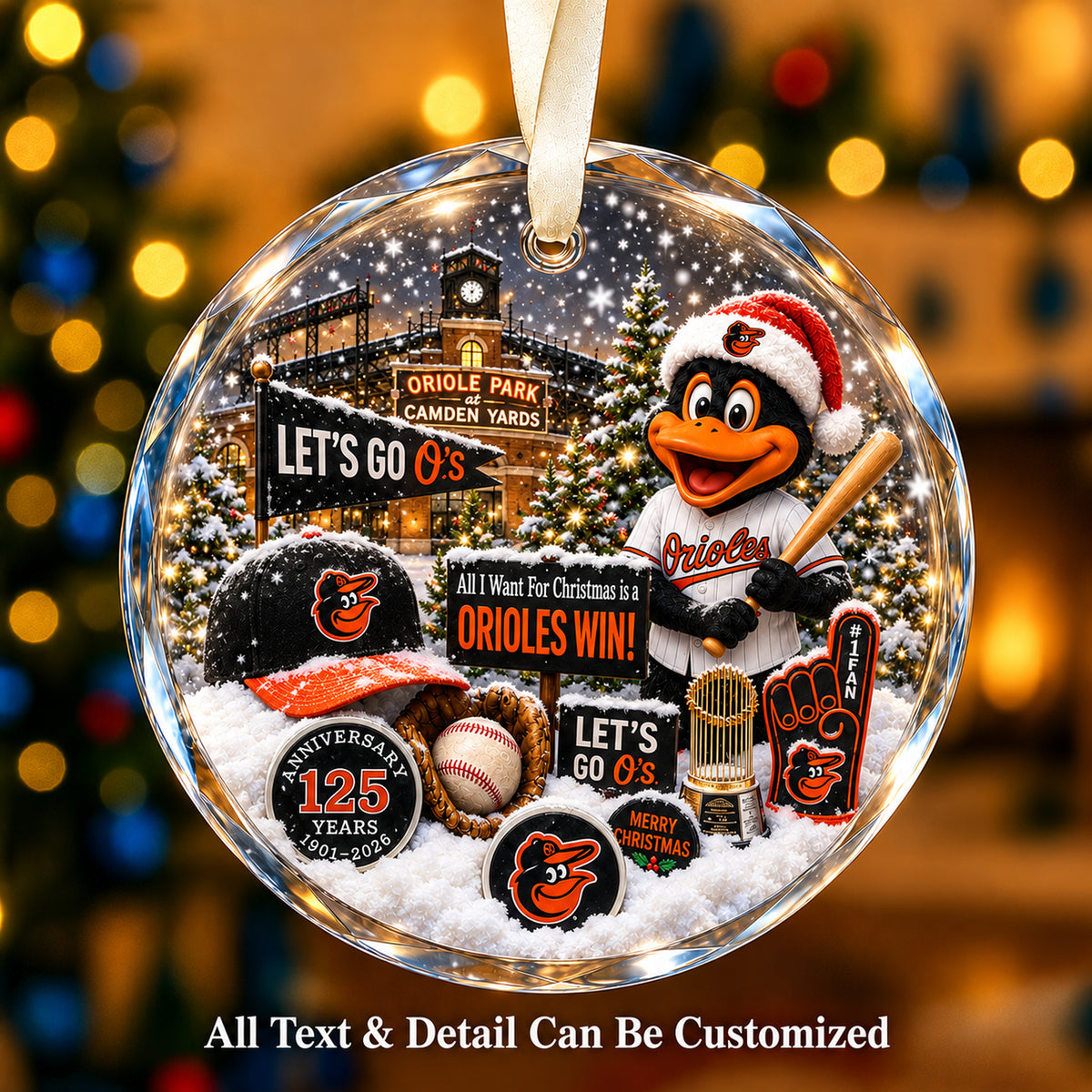 Baseball team Style 04 Glass Ornament mockup | 5To9Vibe