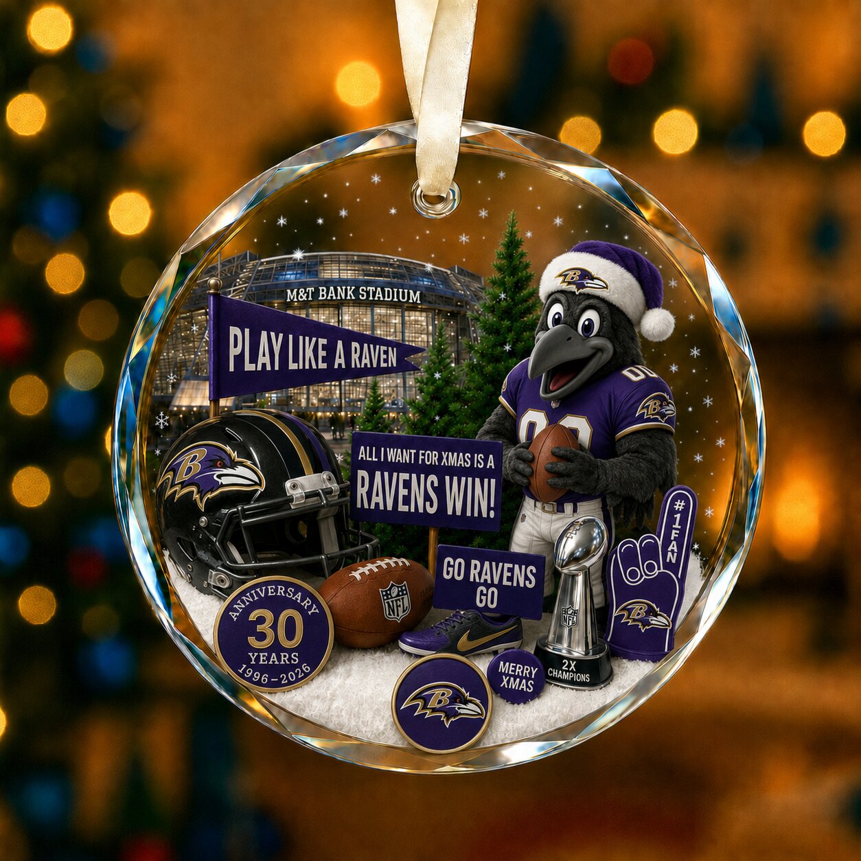 All Football Teams Christmas Glass Ornament With Gift Box Trending - 5to9vibe