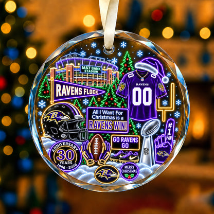 All Football Teams Christmas Neon Stadium Snow Glass Ornament With Gift Box - 5to9vibe