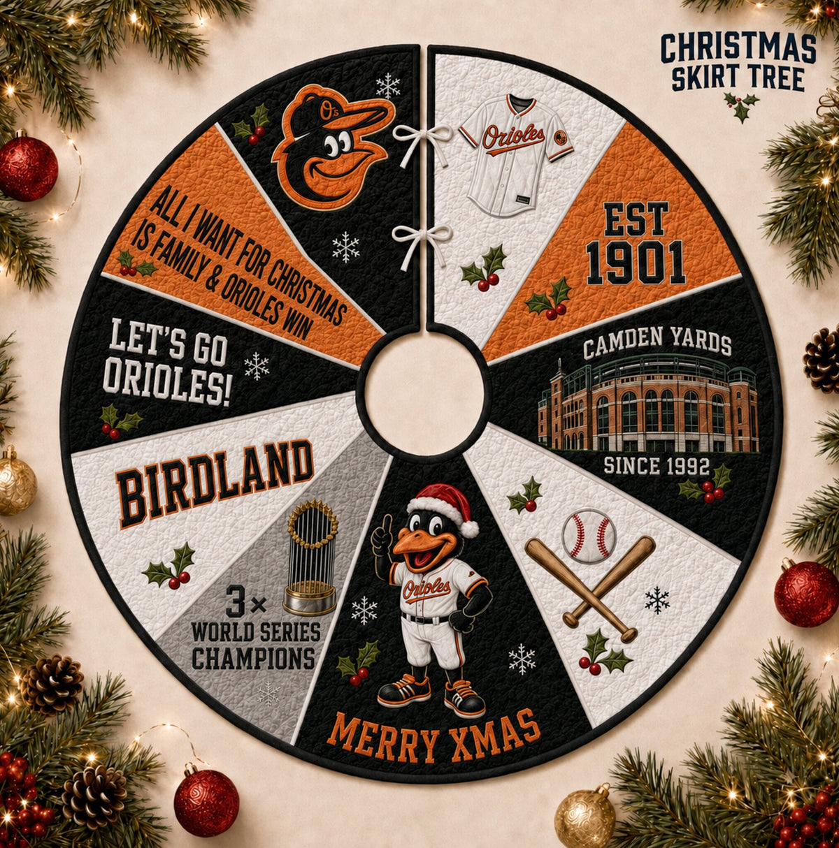 All Baseball Teams Christmas Skirt Tree for Baseball Fans - 5To9Vibe