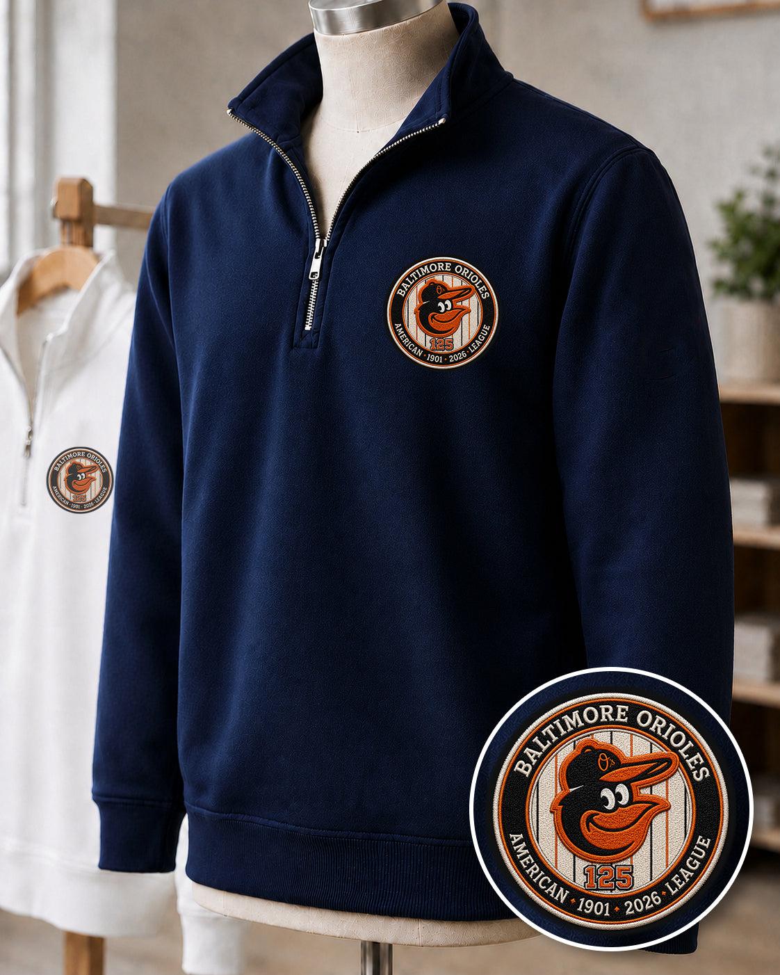 All Baseball Teams Embroidered Logo Anniversary  Premium Quarter Zip Sweatshirt, Inspired Quarter Zip Sweater, Unisex Baseball Sweatshirt