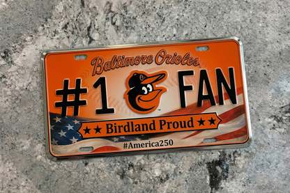Baseball Car Plate Team Logo Fan America 250 Premium Car Plate