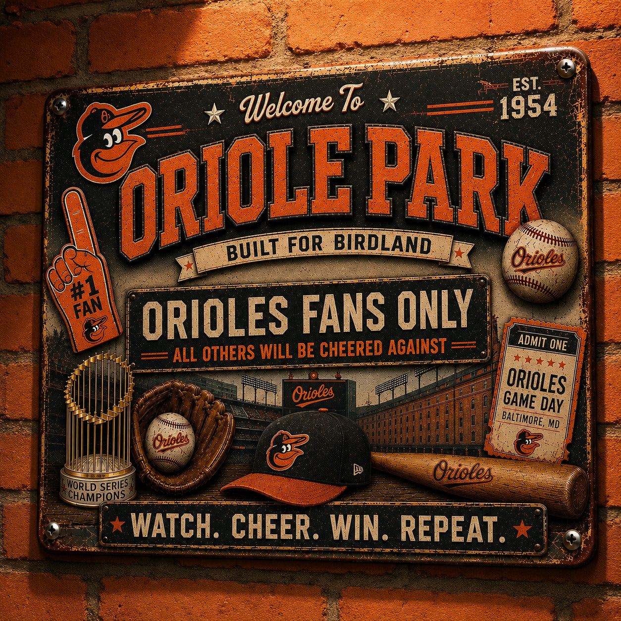 All Baseball Fans Teams Only Vintage Metal Sign - 5to9vibe