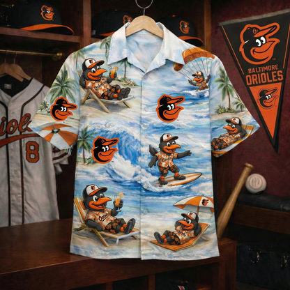Camisa Hawaiana Unisex con Botones "Viber" de Mascota de Béisbol BO para Hombres y Mujeres