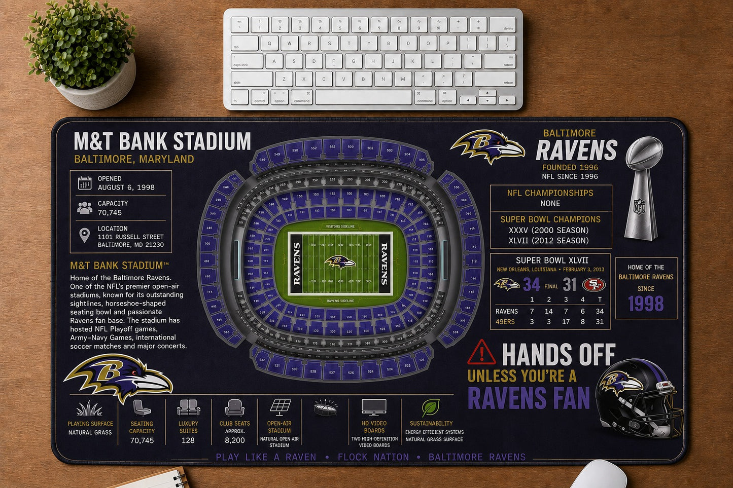 All Football Stadium Schematic Desk Mat Mouse Pad Plus Size - 5to9vibe