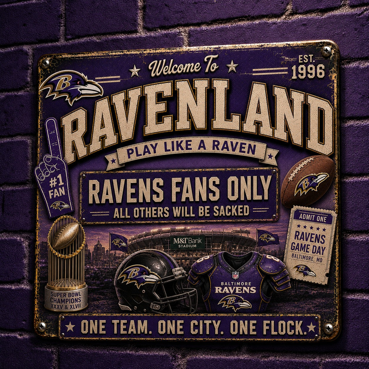 All Football Fans Teams Rustic Only Vintage Metal Sign - 5to9vibe