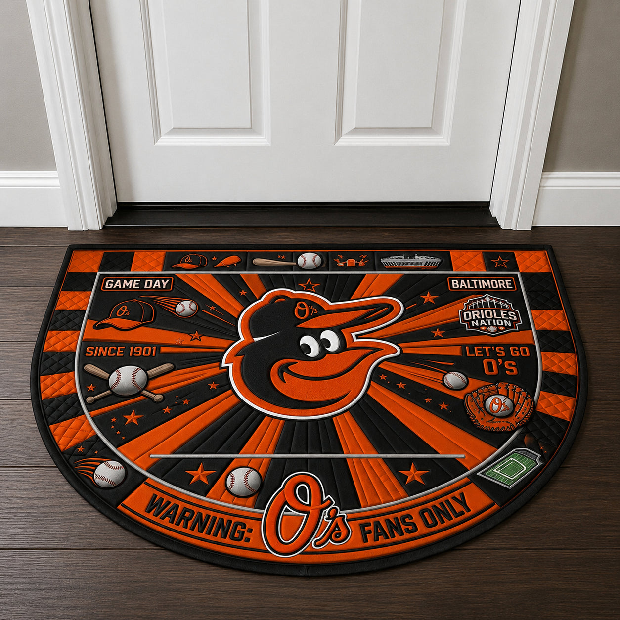 Alfombra personalizada de bienvenida premium de equipo de la MLB – Felpudo de béisbol personalizado