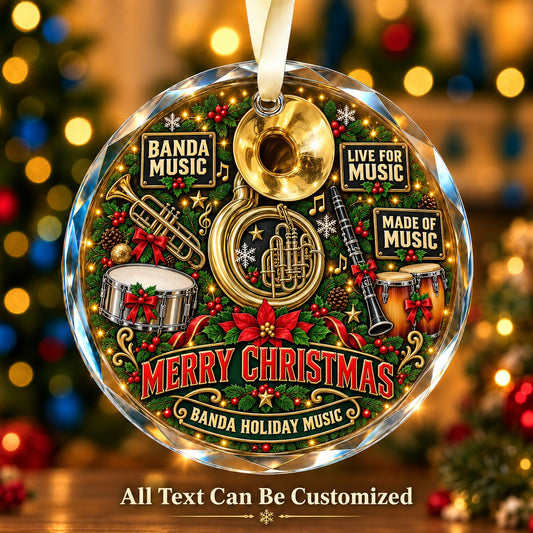 Banda Music Personalized Glass Ornament | 5To9Vibe
