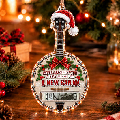 Banjo Christmas money holder ornament