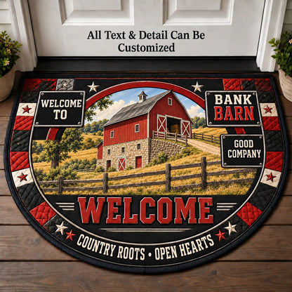 Bank Barn Personalized Half Round Mat | 5To9Vibe