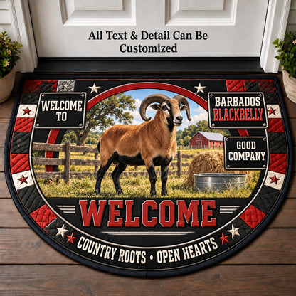 Barbados Blackbelly Personalized Half Round Mat | 5To9Vibe