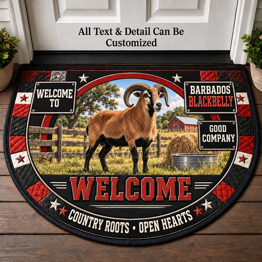 Barbados Blackbelly Personalized Half Round Mat | 5To9Vibe