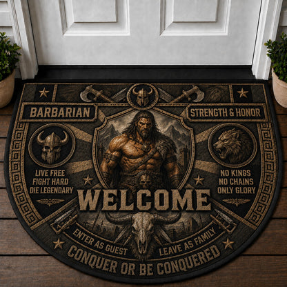 Legendary Warriors Viking Quilted Print Premium Welcome Mat – Personalized Doormat