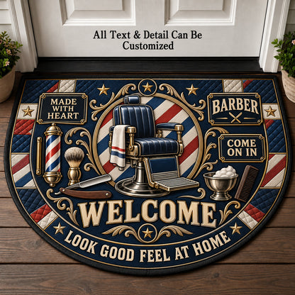 Barber Personalized Half Round Mat | 5To9Vibe