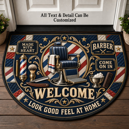 Barber Personalized Half Round Mat | 5To9Vibe