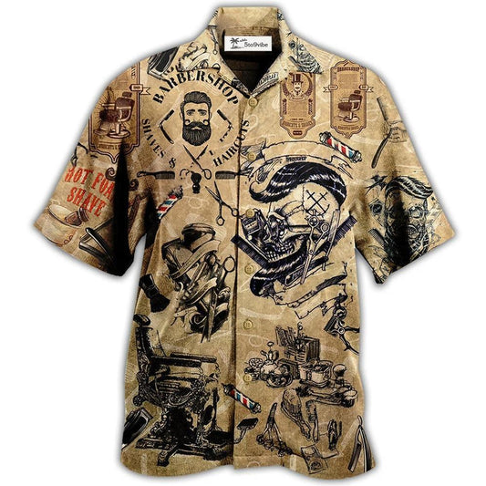 Hawaiian Shirt / Adults / S Barber Shop Vintage Style - Hawaiian Shirt 