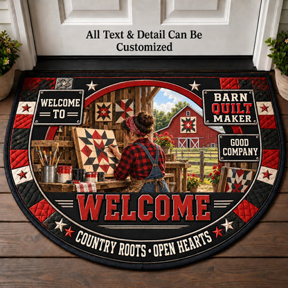 Barn Quilt Maker Personalized Half Round Mat | 5To9Vibe