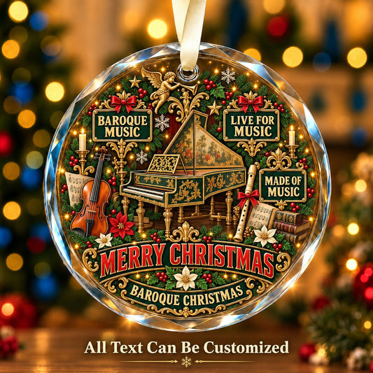 Baroque Music Personalized Glass Ornament | 5To9Vibe
