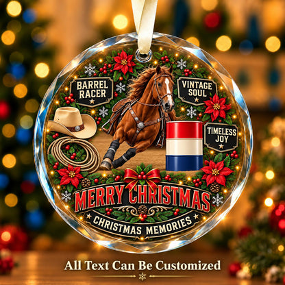 Barrel Racer Personalized Glass Ornament | 5To9Vibe