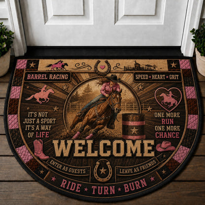Western Horse Lover Quilted Print Premium Welcome Mat – Personalized Doormat