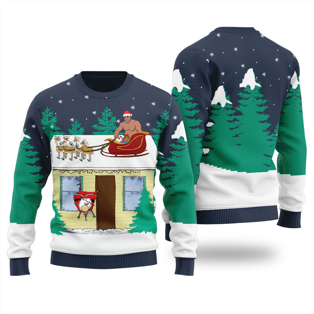Barry Wood Santa Sleigh Ugly Sweater For Women