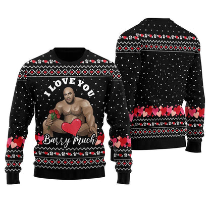 Barry Wood Saying I Love You Mens Ugly Christmas Sweater