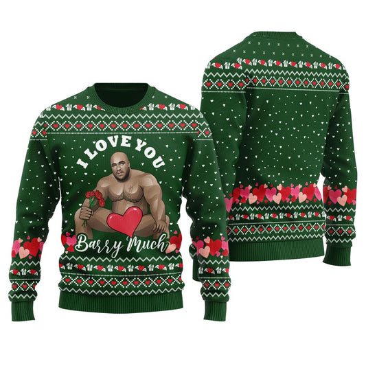 Barry Wood Saying I Love You Mens Ugly Christmas Sweater