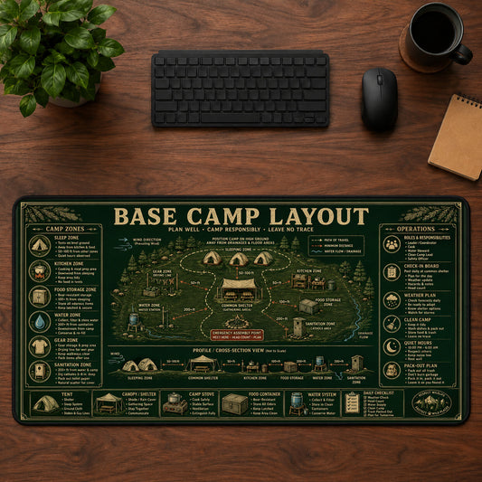 Base Camp Layout Desk Mat Mouse Pad | 5To9Vibe