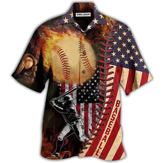 Hawaiian Shirt / Adults / S Baseball Nothing More America Than Baseball - Hawaiian Shirt 