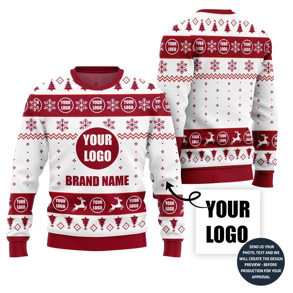 Basic Custom Logo And Name Xmas Sweater For Brand