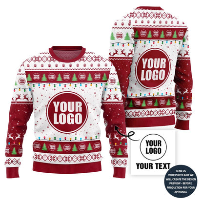 Basic Custom Logo Festive Pattern Ugly Christmas Sweater
