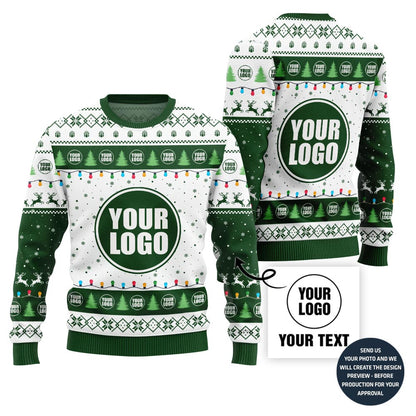 Basic Custom Logo Festive Pattern Ugly Christmas Sweater
