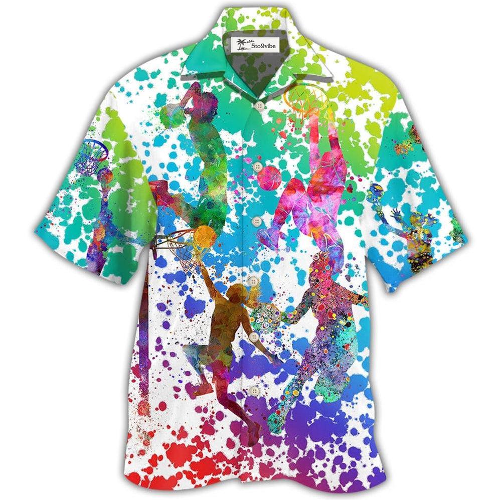 Hawaiian Shirt / Adults / S Basketball Colorful Painting - Hawaiian Shirt 