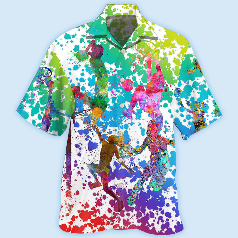 Basketball Colorful Painting - Hawaiian Shirt 