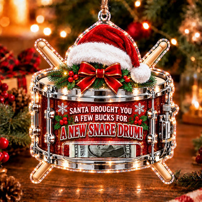 Bass Drum Christmas money holder ornament