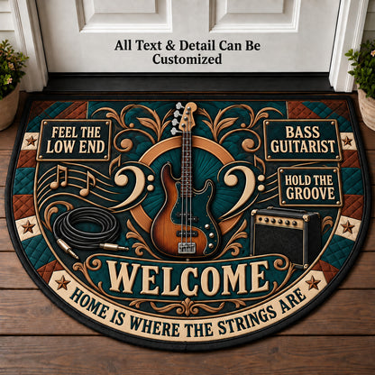 Bass Guitarist Personalized Half Round Mat | 5To9Vibe