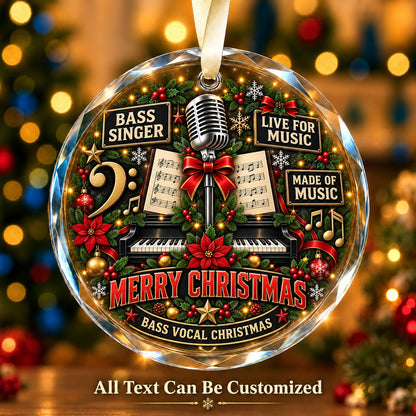 Bass Singer Personalized Glass Ornament | 5To9Vibe