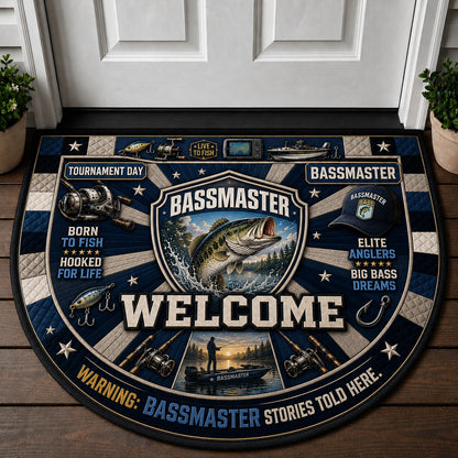 Bassmaster Elite Fishing Series Quilted Print Premium Welcome Mat – Personalized Doormat