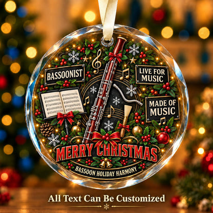 Bassoonist Personalized Glass Ornament | 5To9Vibe