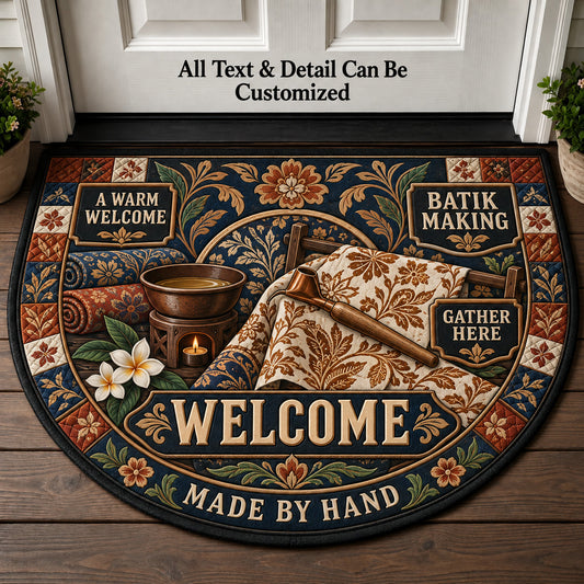 Batik Making Personalized Half Round Mat | 5To9Vibe