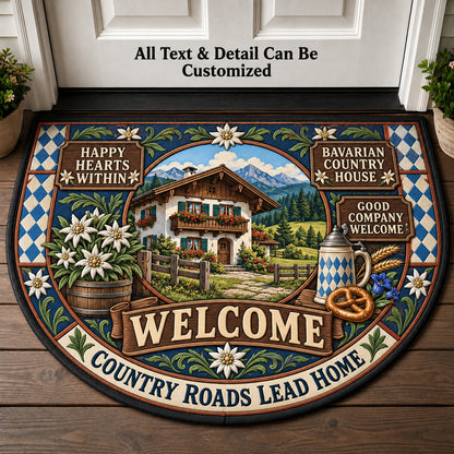 Bavarian Country House Personalized Half Round Mat | 5To9Vibe